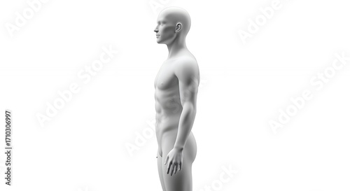 Gray human figure side view