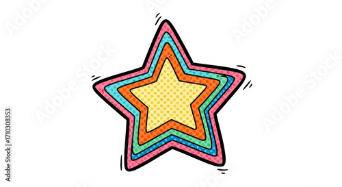 Multilayered Rainbow Starburst Design.
