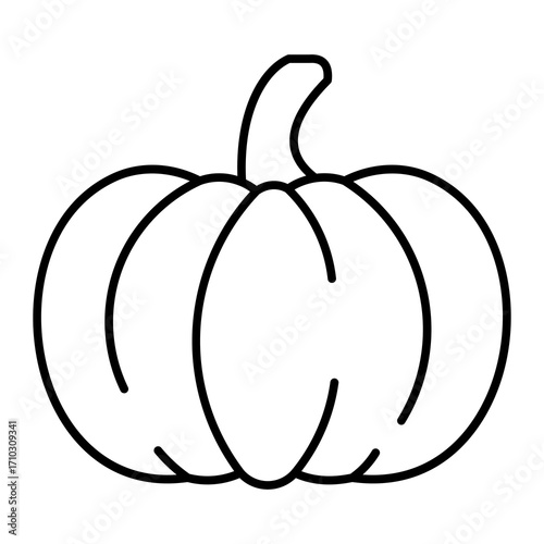 Pumpkin Icon Vector Illustration Line Style