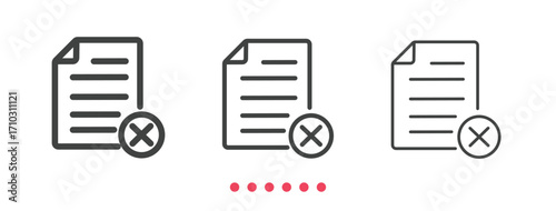 Document icon. Thin line icon vector