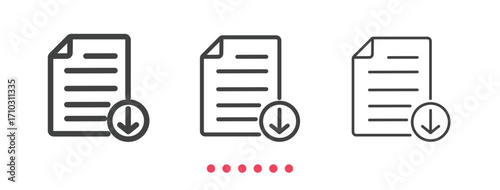 Document icon. Thin line icon vector