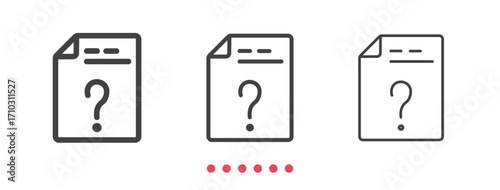 Document icon. Thin line icon vector