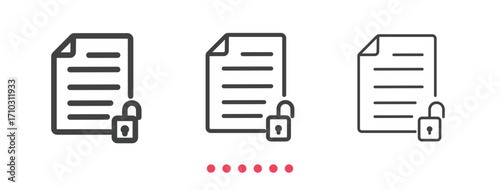 Document icon. Thin line icon vector