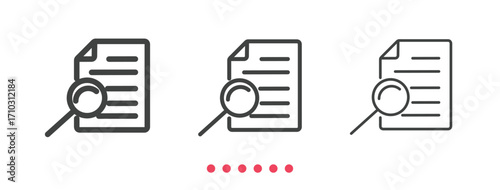 Document icon. Thin line icon vector