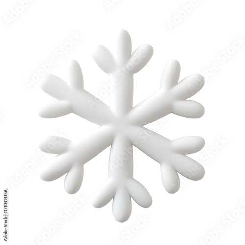 Elegant White Snowflake Design with Intricate Patterns and Shapes