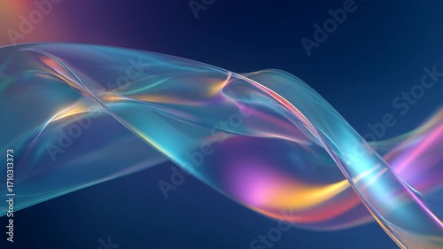 Wallpaper Mural Abstract Holographic Glass Wave – Translucent Gradient Background Torontodigital.ca