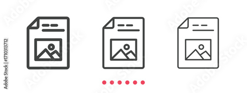 Document icon. Thin line icon vector
