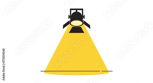 Spotlight light beam illustration