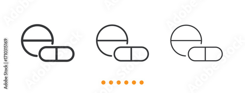 Pills icon. Thin line icon vector