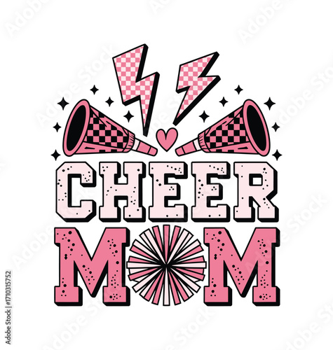 Pink Lightning Cheer Mom