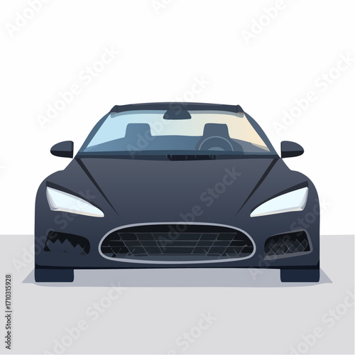 black sedan car isolated on white background