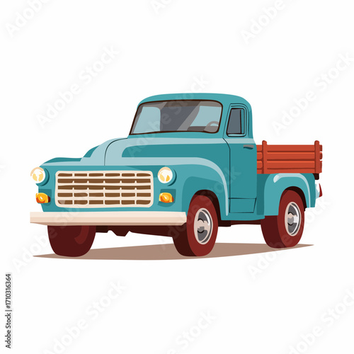 vintage truck isolated on white