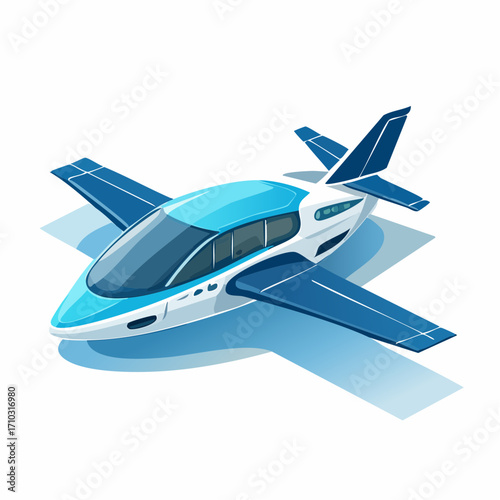 futuristic airplane isolated on white background