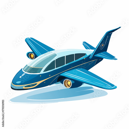 futuristic airplane isolated on white background