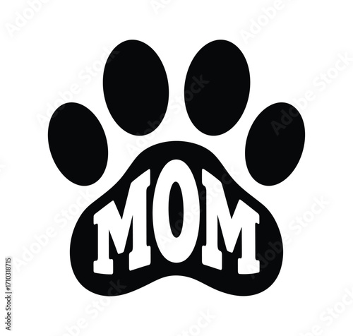 Paw Print Mom Silhouette