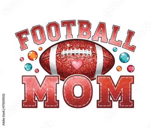 Glitter Football Mom Design