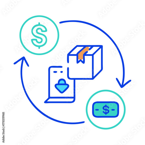 Refund, Return Box, Money Back Guarantee and Exchange Vector Icons – Customer
 Service Symbols
