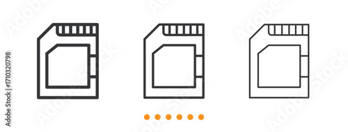 Memory Card icon. Thin line icon vector
