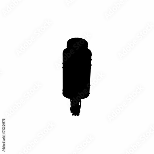 Hospital poster silhouette about antibiotic resistance isolated on white background