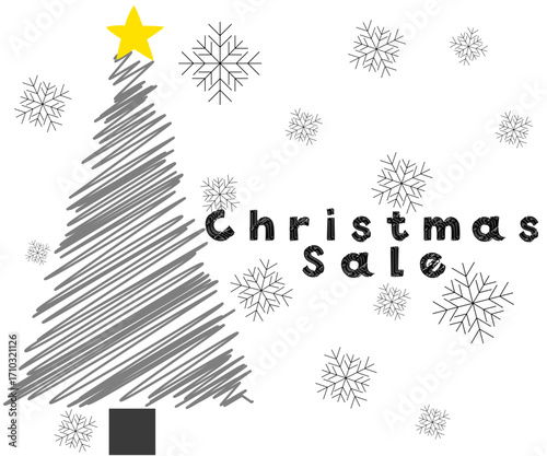 Christmas Saleバナー クリスマスツリー ブラック〜Christmas Sale Banner Christmas Tree Black〜