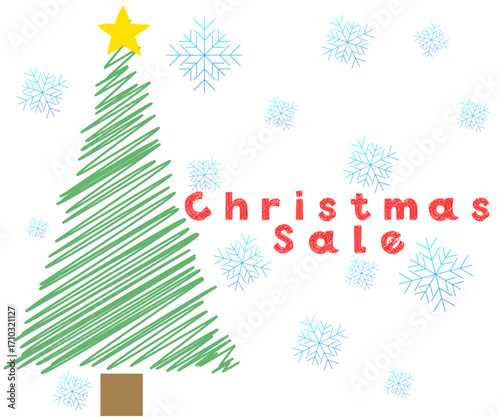 Christmas Saleバナー クリスマスツリー グリーン〜Christmas Sale Banner, Green Christmas Tree〜
