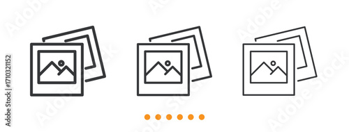 Polaroid icon. Thin line icon vector