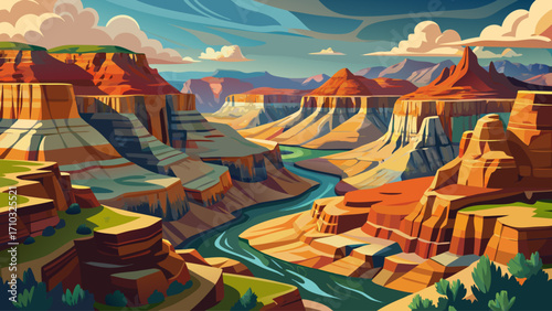 The Grand Canyon National Park in Arizona reveals two billion years of Earth’s history carved by the Colorado River, offering breathtaking panoramas and vivid geological layers.