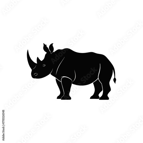 Rhino vector icon in strong and bold shape