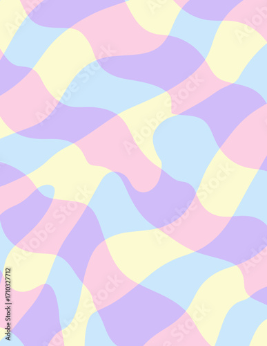 Patrón vectorial ondulado de cuadros pastel