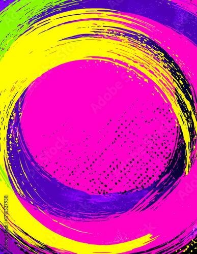Resumen vectorial vibrante en tonos rosa, amarillo y azul