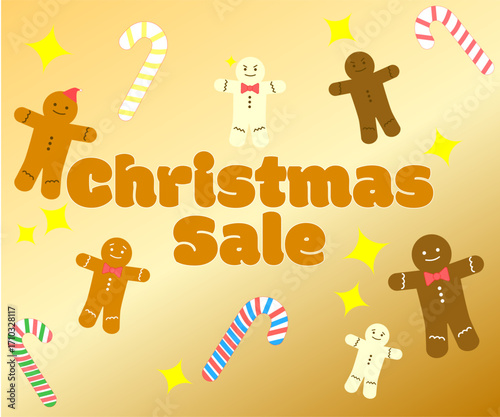 Christmas Saleバナー ジンジャーブレッドクッキーなどのお菓子〜Christmas Sale Banner Gingerbread Cookies and Other Sweets〜