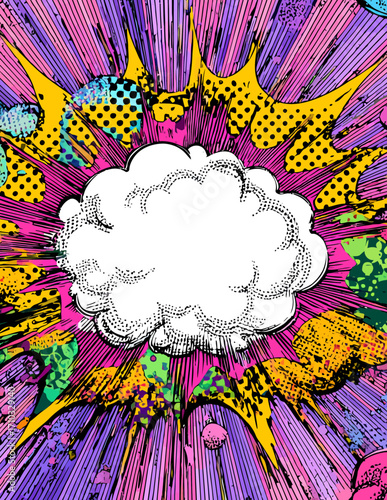 Nube de diálogo en estilo cómic vibrante