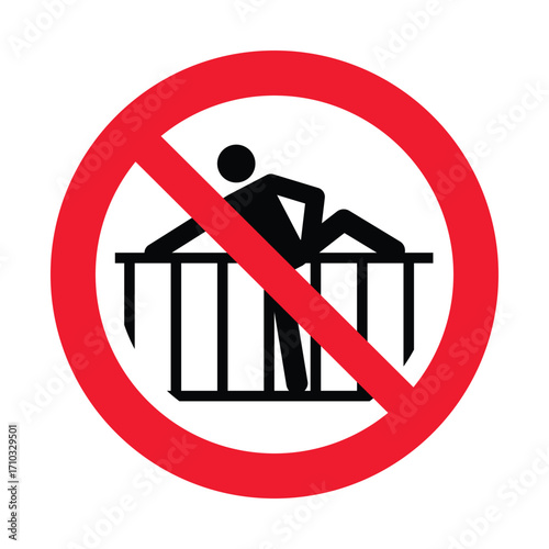 ISO 7010 P071.Do Not Cross Barrier Safety Sign, Prohibition Symbol for Workplace and Public Safety Compliance.