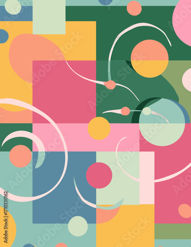 Composición abstracta vibrante en estilo vectorial