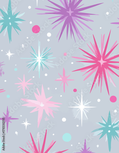 Patrón vectorial abstracto con estrellas brillantes pastel