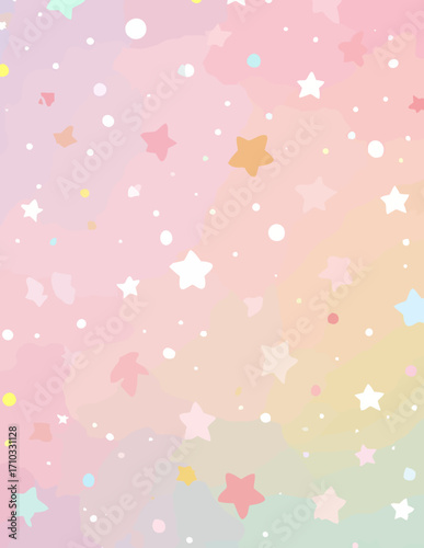 Patrón vectorial suave y pastel con estrellas y puntos