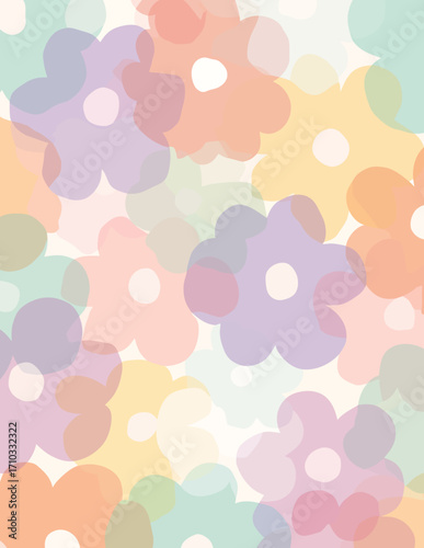 Patrón sin costuras de flores pastel vectoriales