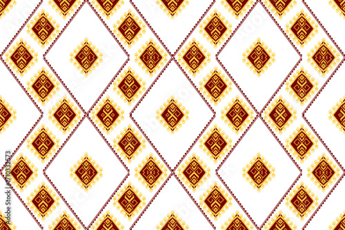 Traditional Ukrainian cross-stitch pattern with geometric patterns, seamless floral,pixelated vector. fabric print design. abstract. Detailed Illustration for Textile Print Design. European textile