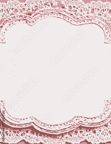Marco vectorial rosa y blanco simple con decoración