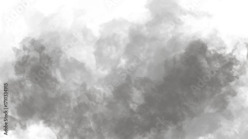 Dark Cloud Smoke Floating on a Transparent Background, Ideal for Overlays and Moody Designs