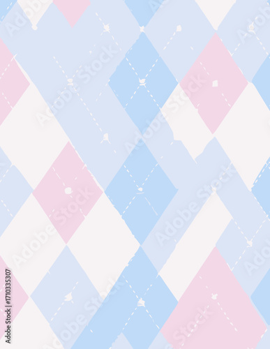 Patrón vectorial de rombos pastel suave