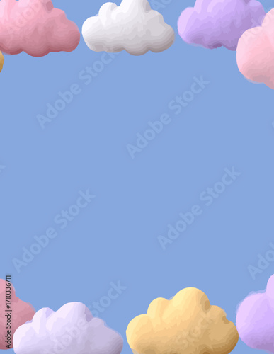 Marco vectorial simple de color azul claro