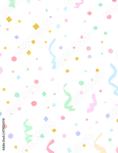 Patrón festivo vectorial con confeti pastel