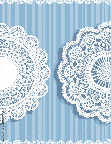 Ilustración digital vectorial de encaje: Dos diseños circulares