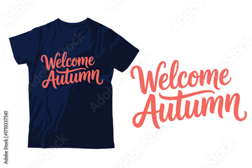 Welcome Autumn text amidst a bouquet of sunflowers and fall foliage lettering [Converted]