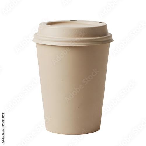 Wallpaper Mural Beige Coffee Cup Sits Isolated on Transparent Background, Representing Coffee Culture Torontodigital.ca