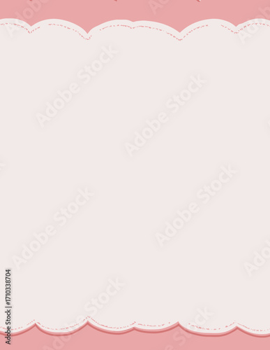 Marco vectorial rosa pastel con bordes festoneados