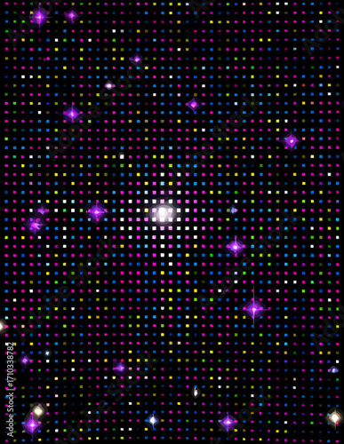 Fondo vectorial oscuro con puntos brillantes de colores