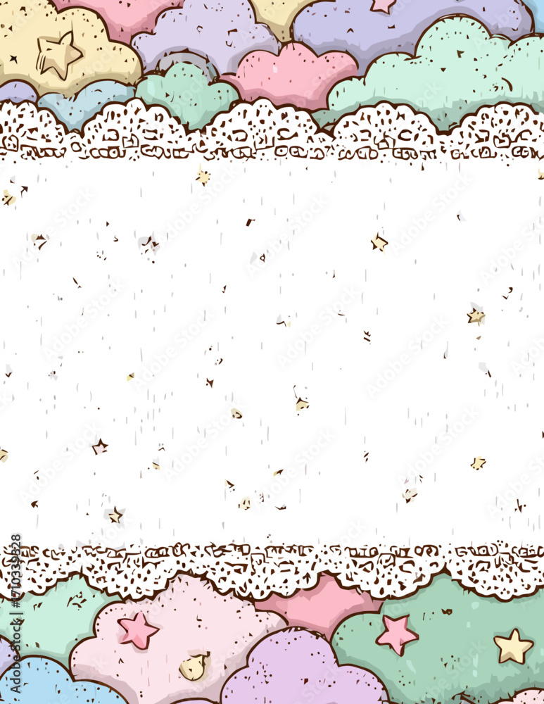 Frontera vectorial colorida y alegre: textura de confeti