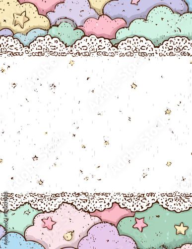 Frontera vectorial colorida y alegre: textura de confeti
